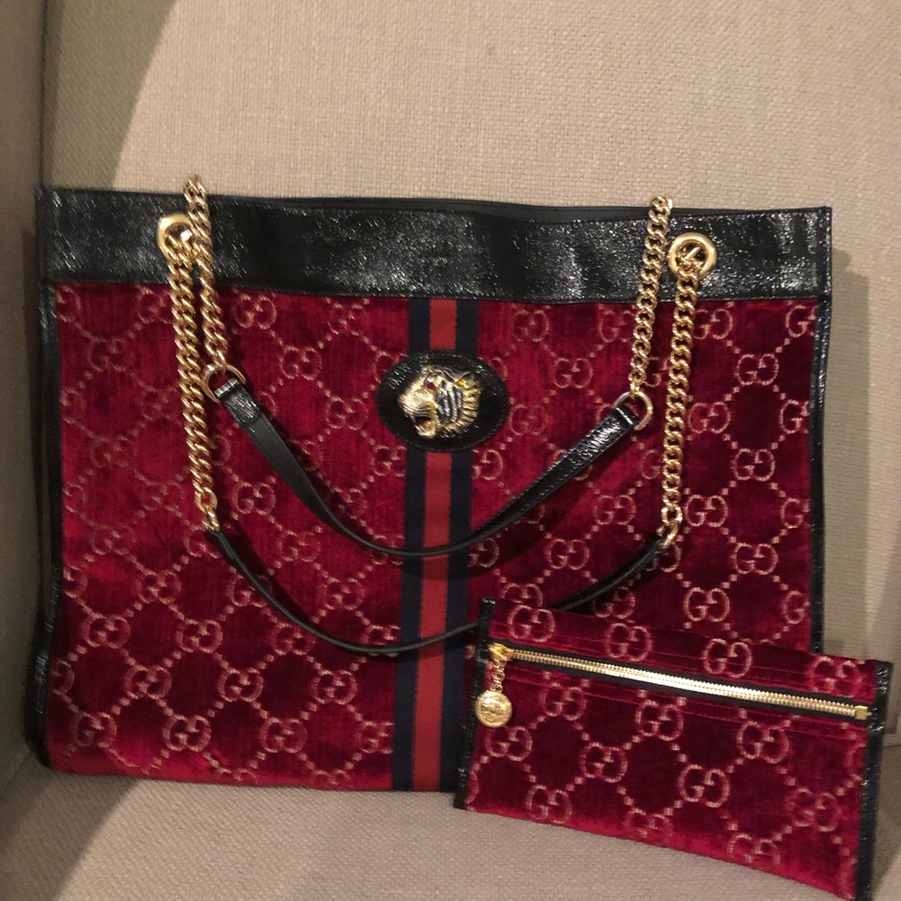 2019 Gucci Velvet Rajah Tote